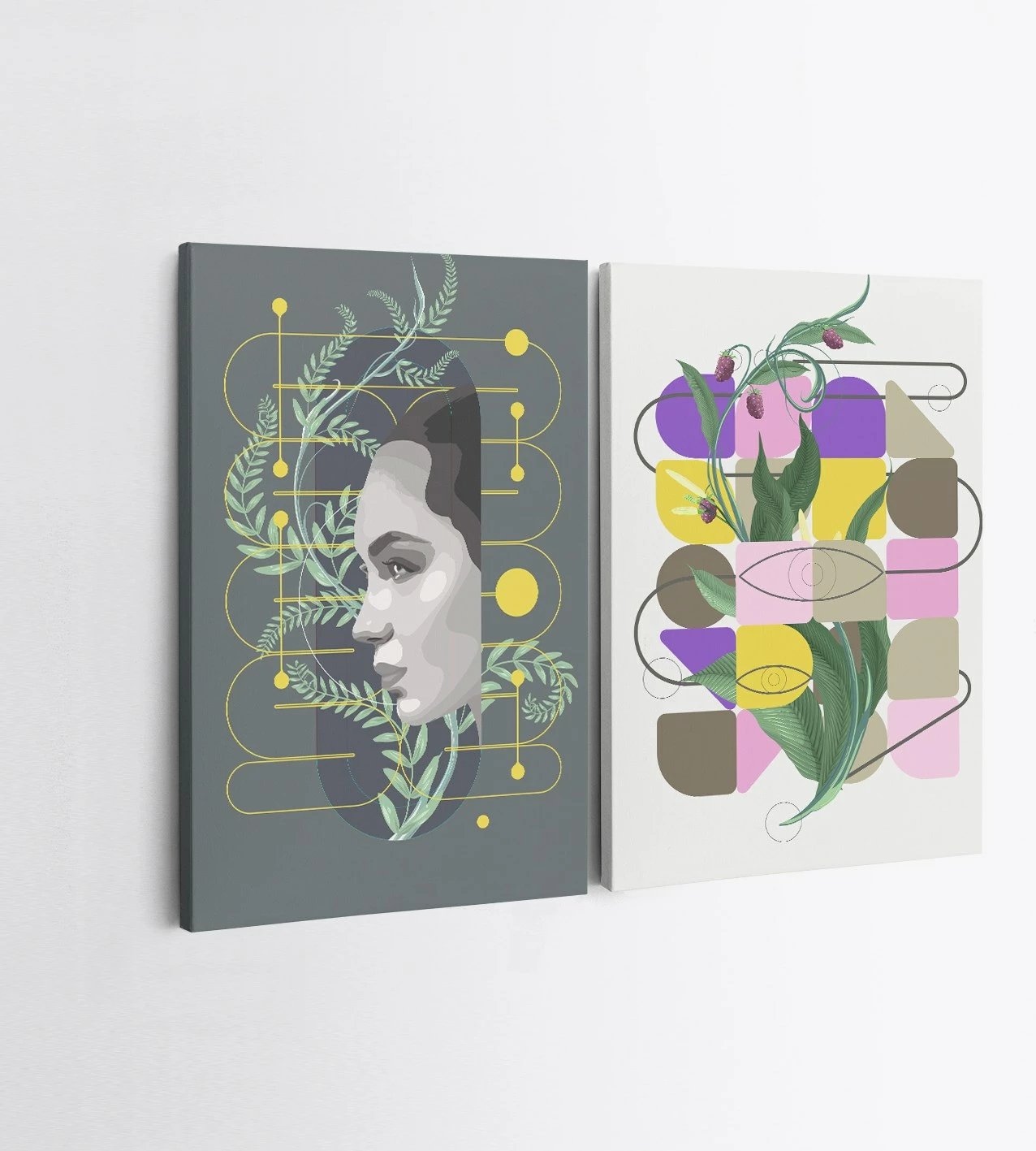 Pikturë dekorative në kanavacë (2 copë), Wallity, 2KNV4290, 50x70cm