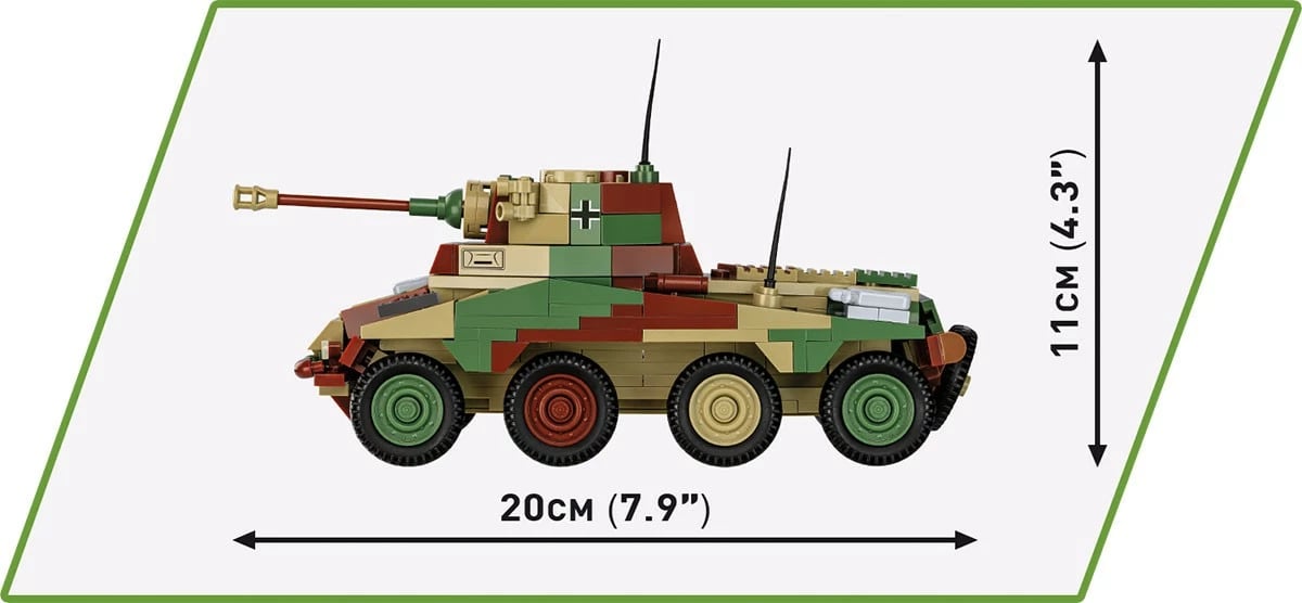 Set ndërtimi Cobi Klocki Sd.Kfz. 234/2 Puma, 470 pjesë, Kamuflazh