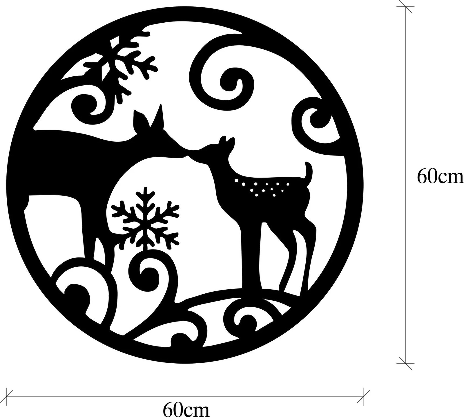 Aksesor dekorativ metalik për mur, Wallity, XMASBLACK - 029