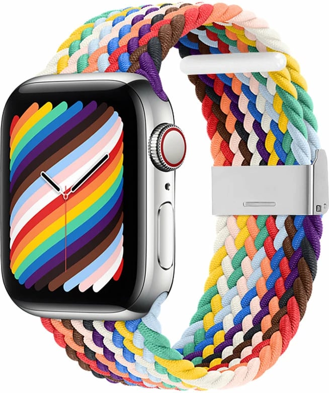 Rrip gërshet për Smartwatch Apple Watch Hurtel Strap Fabric, 42/44/45/49 mm, pëlhurë, kapëse e rregullueshme, multicolor
