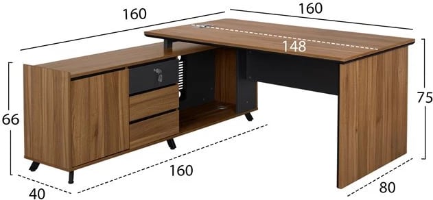 Zyrë profesionale me kënd të kthyeshëm Supreme 160x160x75cm FH2348