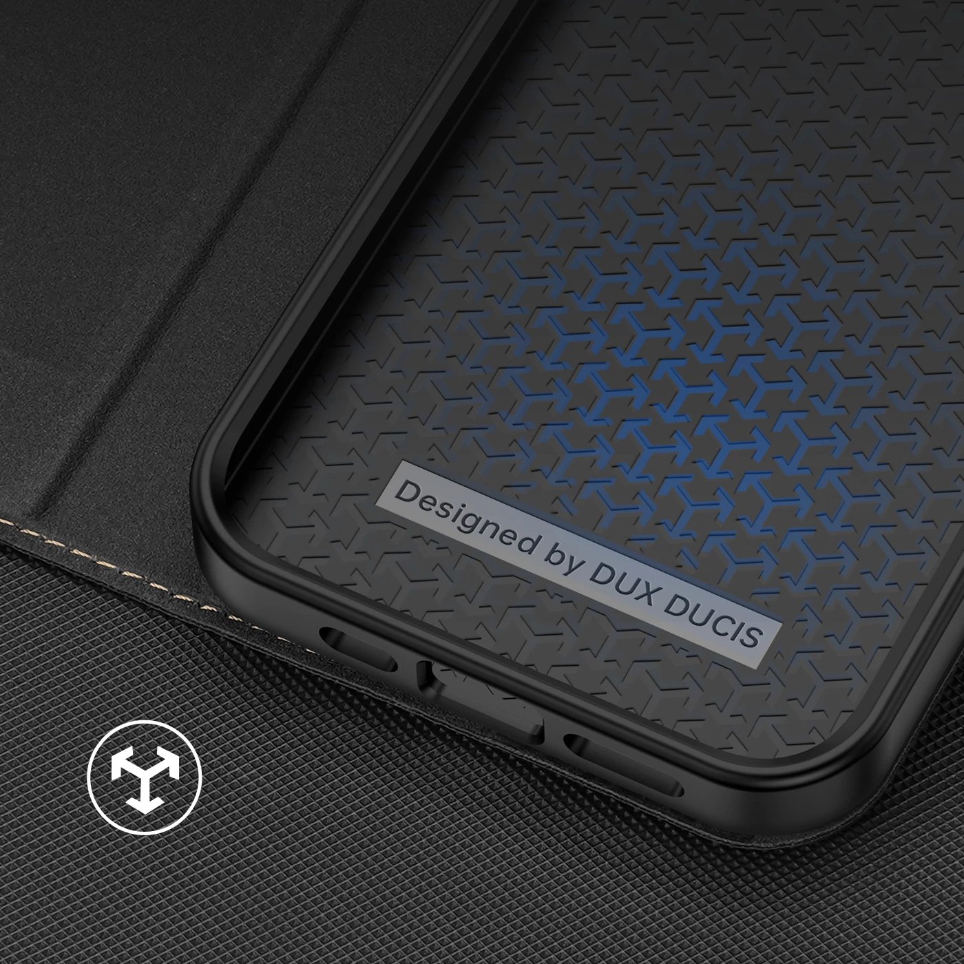 Mbështjellës Dux Ducis Skin X2 për iPhone 14 Plus, me kapak magnetik, i zi