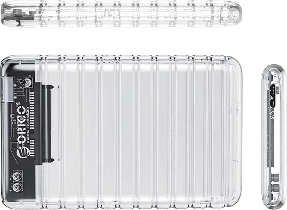 Kasë Orico 2139U3-V1 për 2.5" HDD/SSD, USB Micro-B, 5Gb/s, Transparent