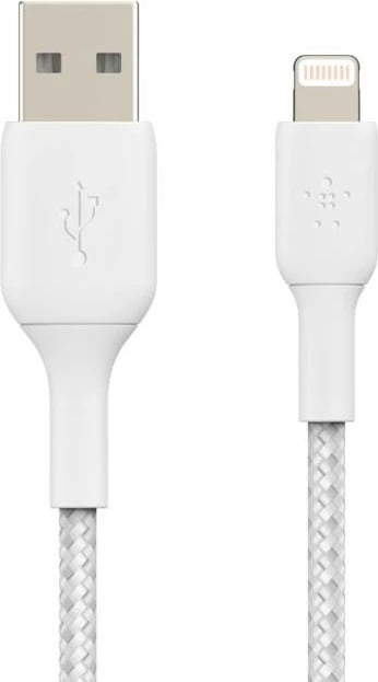 Kabllo Belkin CAA002bt1MWH, USB në Lightning, 1m, E bardhë