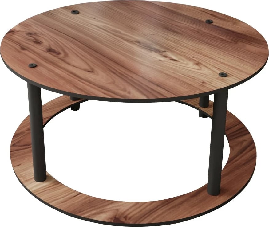 Tavolinë kafeje Skye Decor, rrumbullake me vrimë, ngjyrë arre