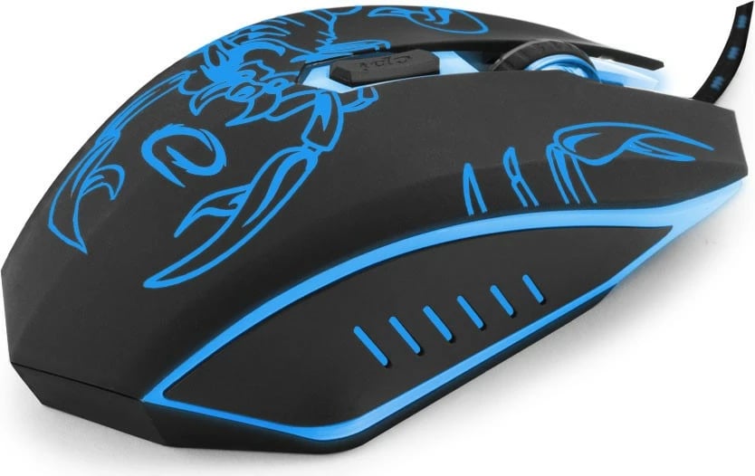 Maus gaming Esperanza SCORPIO EGM203B, me tela, 2400 DPI, zi/blu