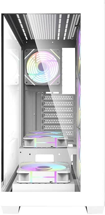 Kasë Darkflash DS900 me 7 ventilatorë ARGB, e bardhë