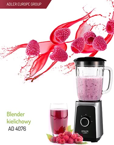 Blender Adler AD 4076, kavanoz xhami 1.5L, 500W (MAX 1000W), 2 shpejtësi, funksion akulli/pulse, i zi/argjendtë Blender Adler AD 4076, kavanoz xhami 1.5L, 500W (MAX 1000W), 2 shpejtësi, funksion akulli/pulse, i zi/argjendtë
