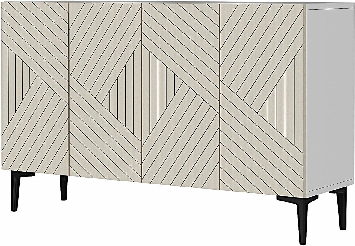 Konsol Skye Decor, Ferro 120, e bardhë, travertin