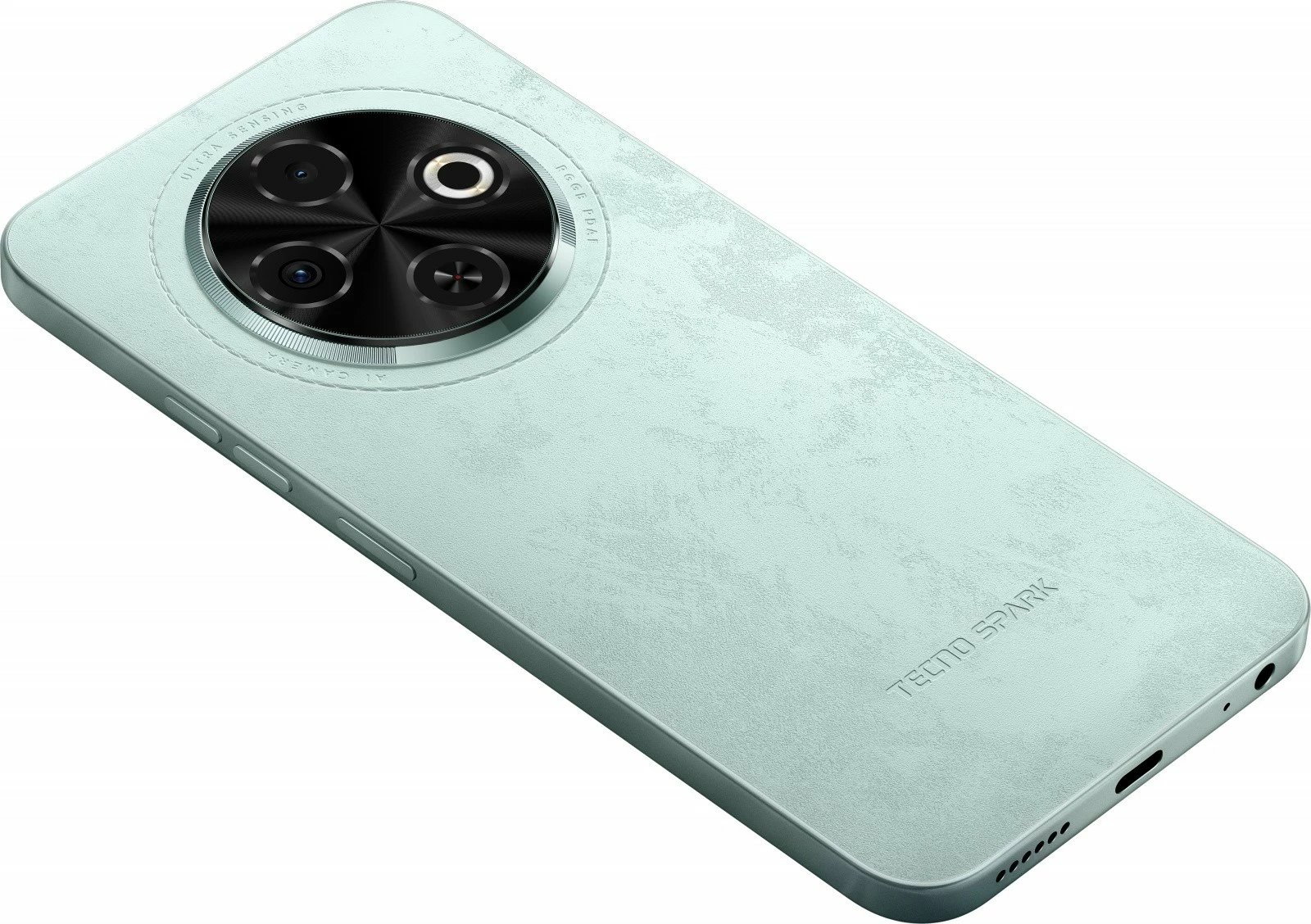 Smartfon TECNO Spark 30C, 6GB RAM, 128GB, Magic Skin Green, set me mbështjellës, kufje dhe karikues