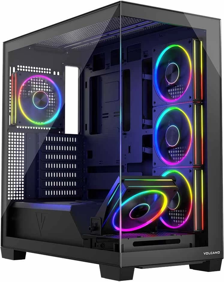 Kasë MODECOM STELLAR 5F ARGB, Midi Tower, me 5 ventilatorë ARGB, e zezë