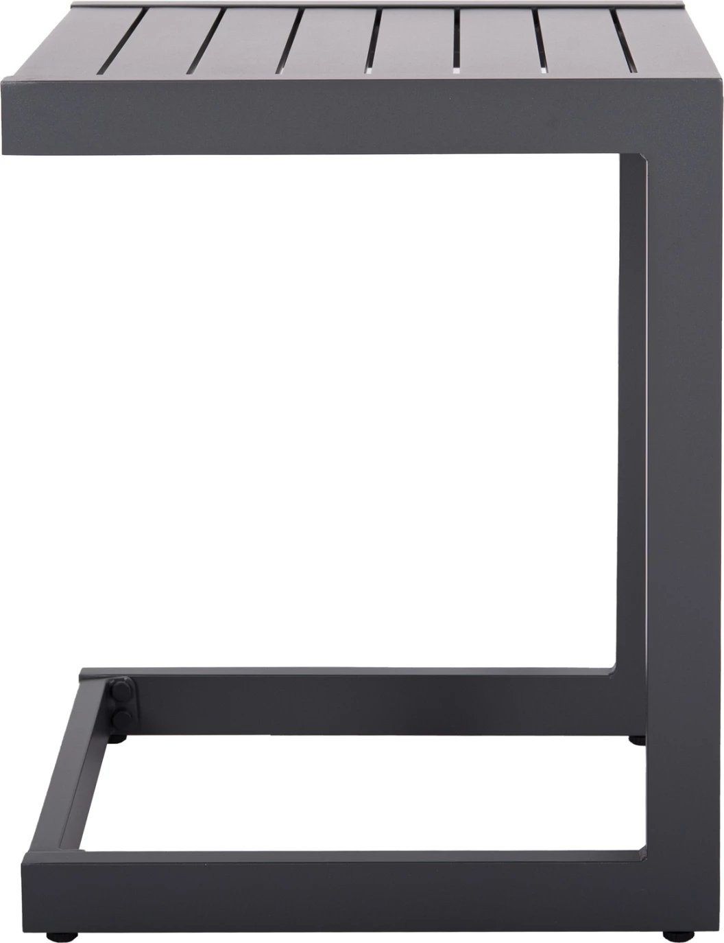 Tavolinë anësore për shezlong, alumin, ngjyrë gri e errët, BELLING FH6274.03, 42x43x53cm