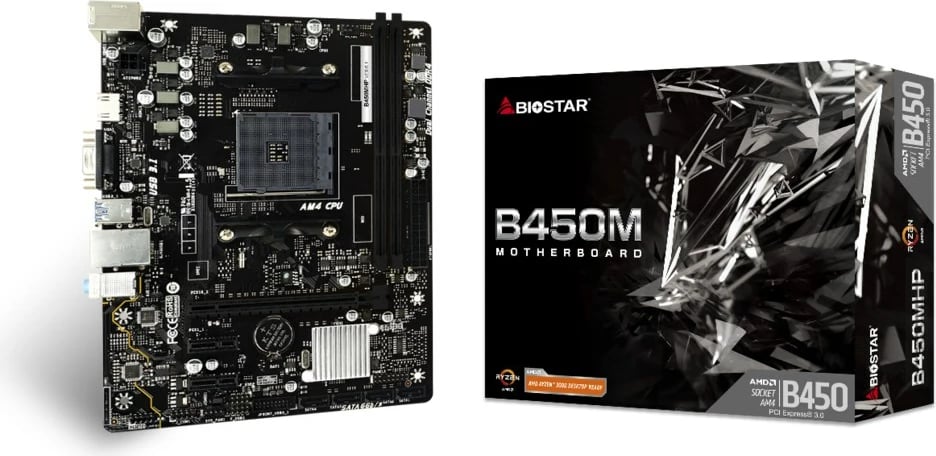 Pllakë amë Biostar B450MHP, Socket AM4 micro ATX, AMD B450