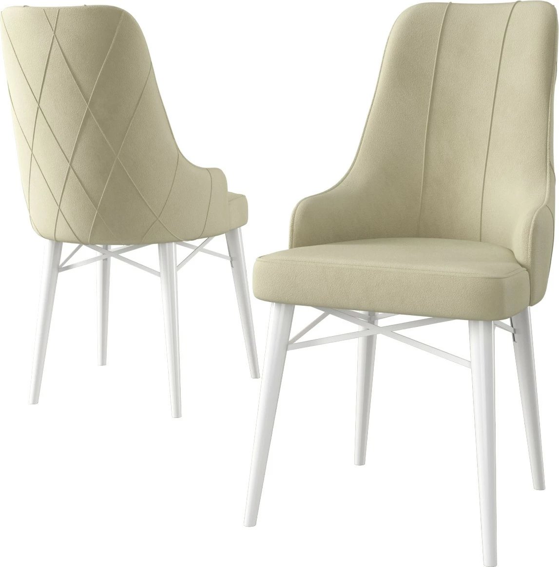 Set karrigesh (6 copë) Hanah Home, Neta, krem dhe e bardhë