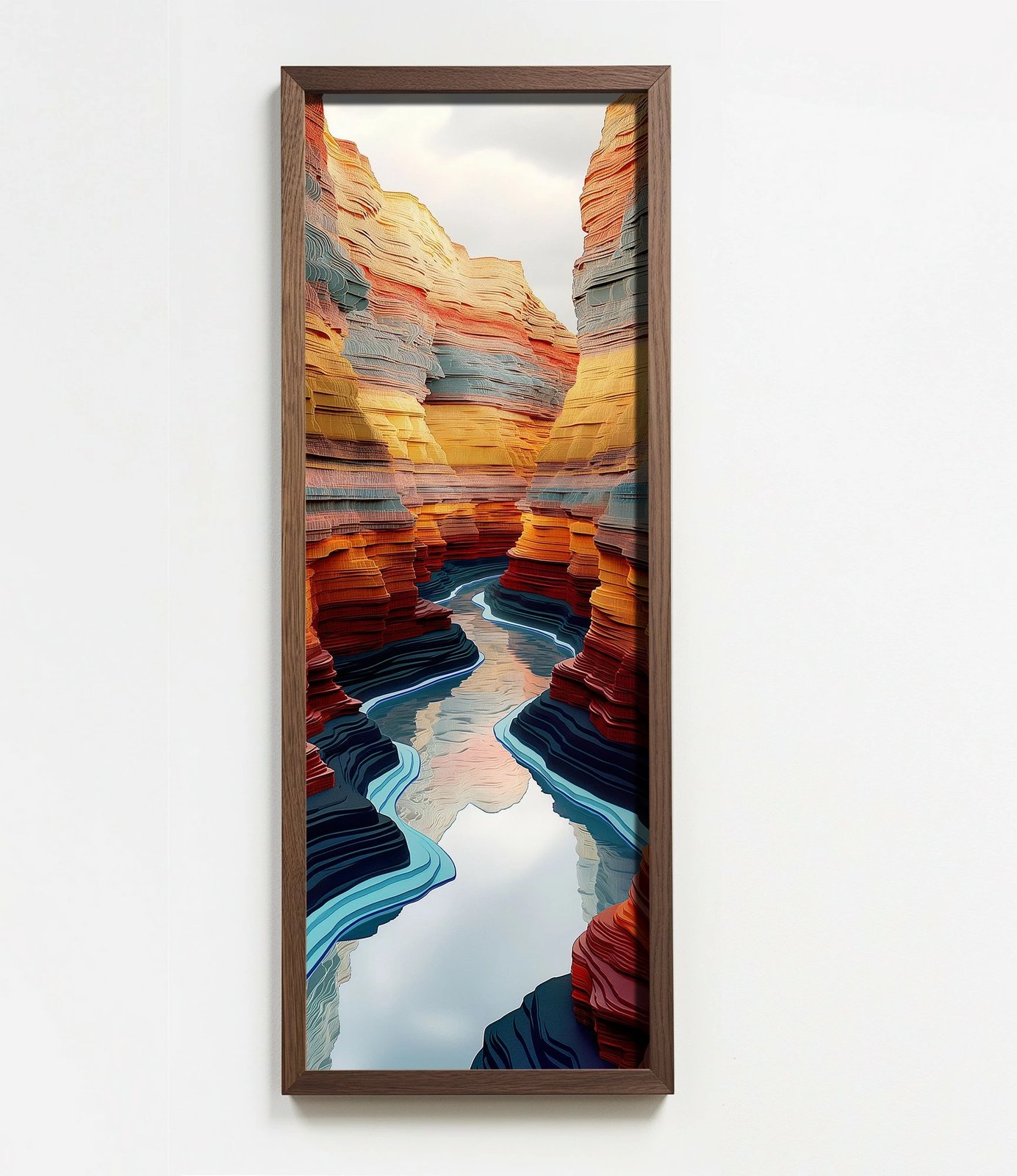 Pikturë dekorative me kornizë, MDF, Wallity, LONG008-S/120-40, shumëngjyrëshe, 40x120cm