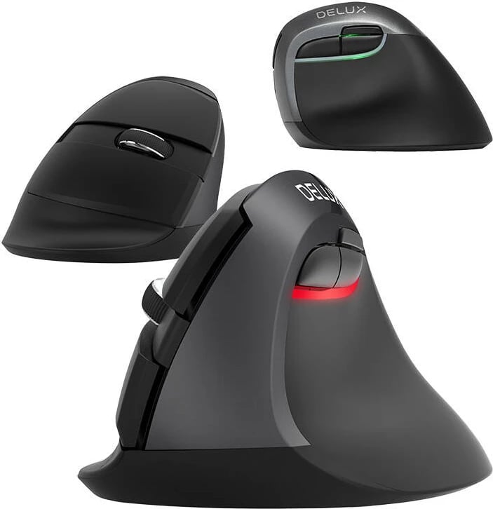 Maus vertikal Delux M618Mini DB, wireless, 2400 DPI, i zi