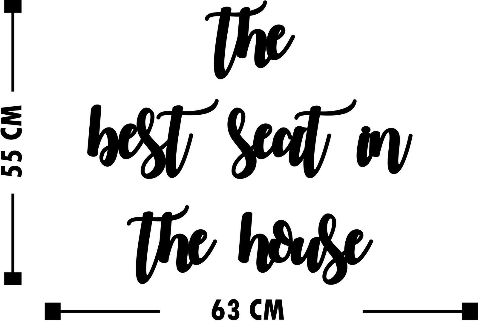 Aksesor dekorativ muri prej druri, Wallity, The Best Seat in the House, ngjyrë e zezë