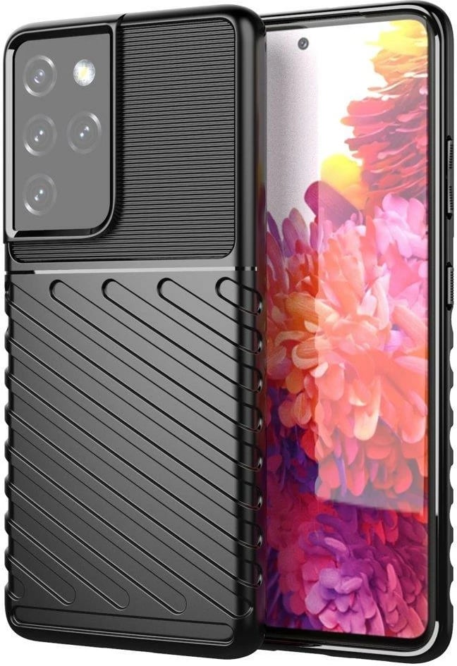 Mbështjellës Hurtel Thunder Case për Samsung Galaxy S22 Ultra, i zi