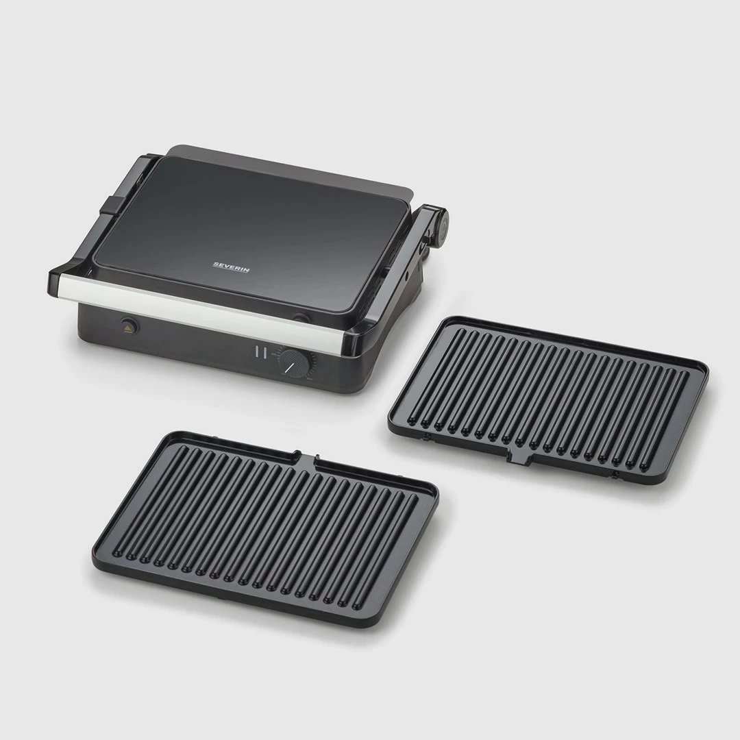 Grill elektrik Severin KG 2398, pllaka qeramike, 1800 W, zi