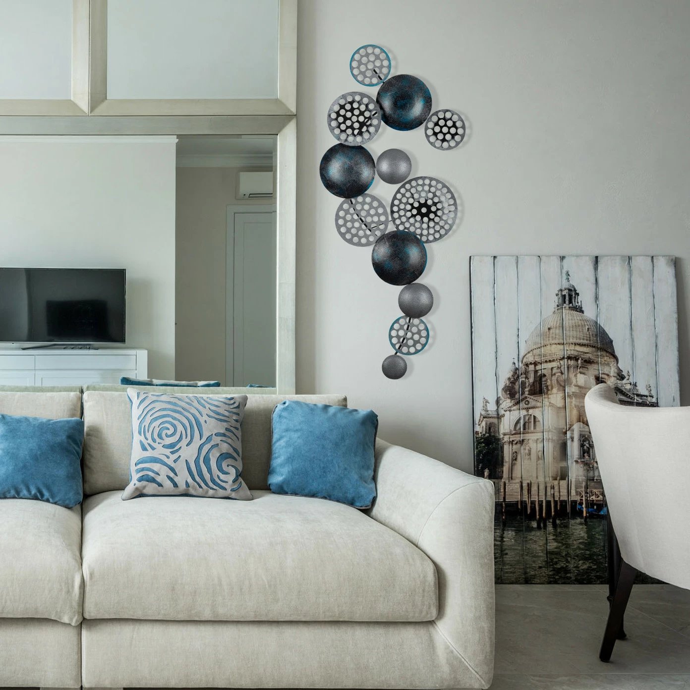 Aksesor dekorativ metalik për mur, Wallity Bronte, CH103-4