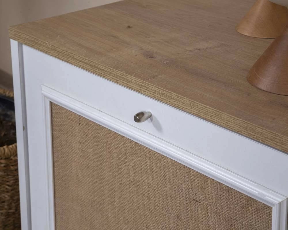 Komodë TV Skye Decor, montim, e bardhë, lis