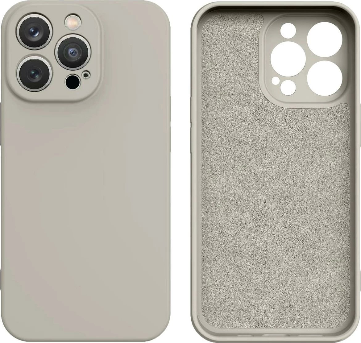 Mbështjellës silikoni Hurtel për iPhone 14 Plus, bezhë