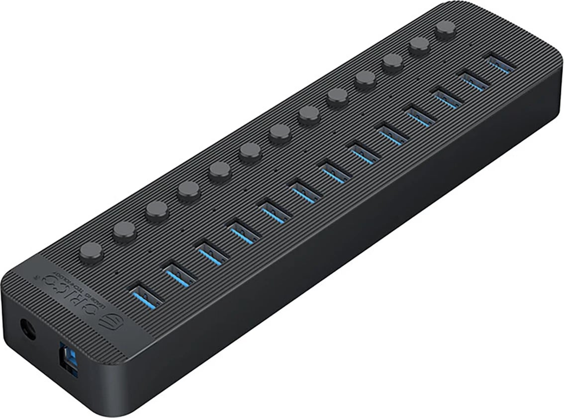 Hub USB Orico CT2U3-13AB, 13x USB-A 3.0 me çelësa, Zi