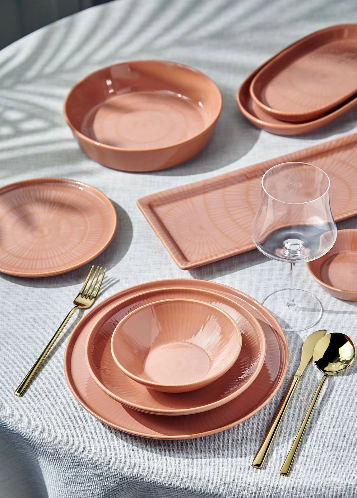 Set pjatash të thella qeramike (6 copë), ngjyrë somon, Hermia, NON0030