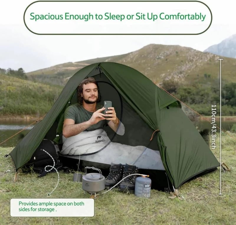 Tendë kampingu Naturehike, e gjelbër