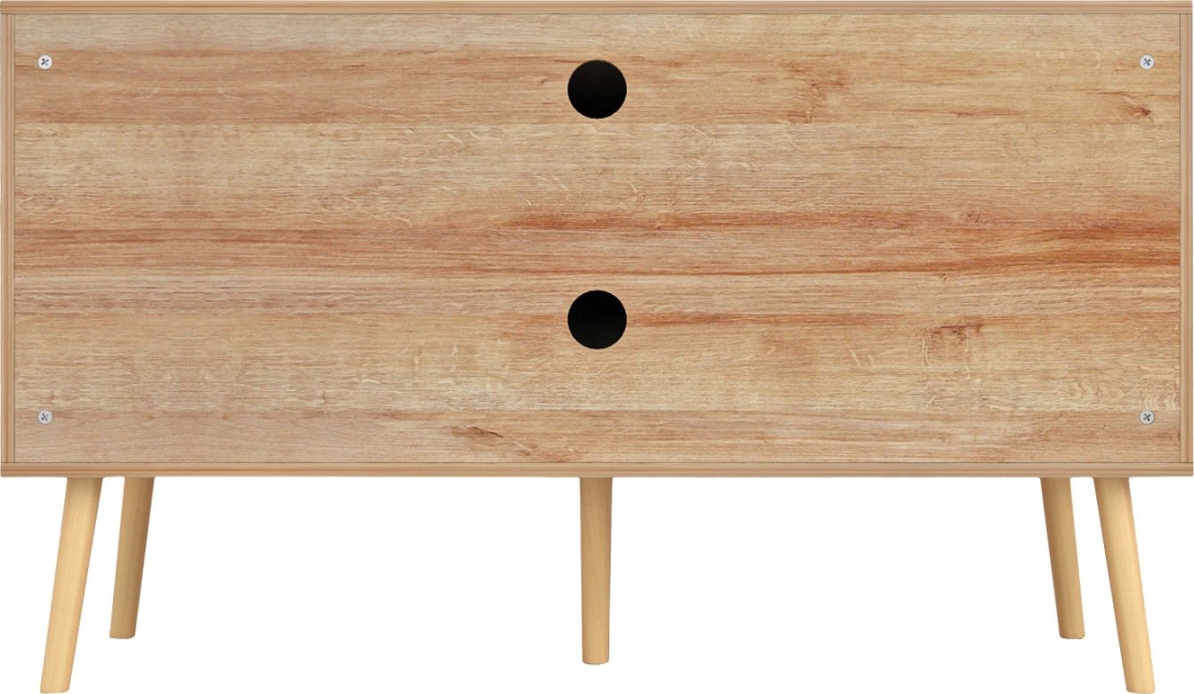 Mbajtës TV melamine me dyer rattan, ngjyrë natyrale, FH9223.11, 120x39x56.5 cm