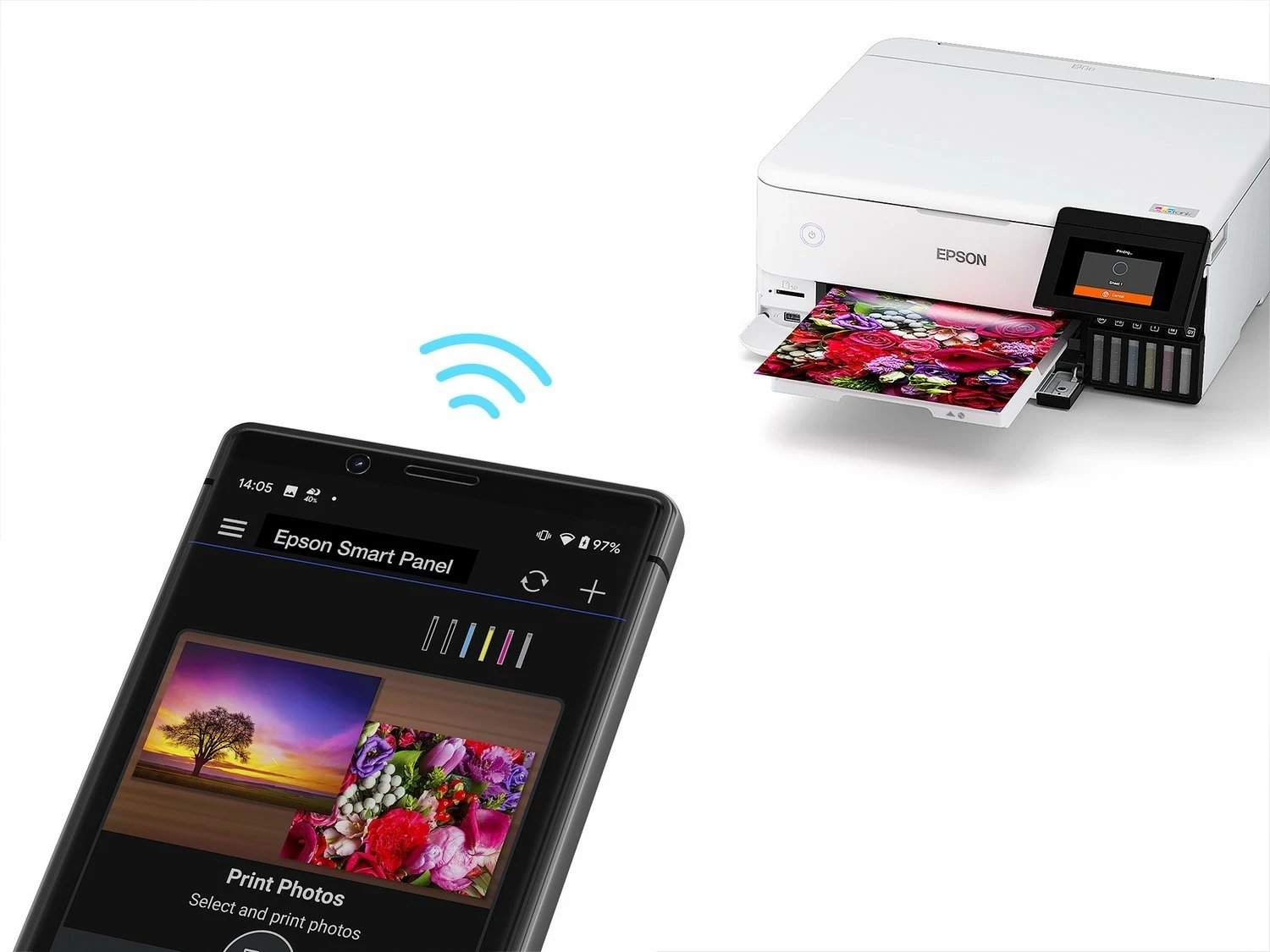 Printer multifunksional Epson L8160, ngjyrë e bardhë