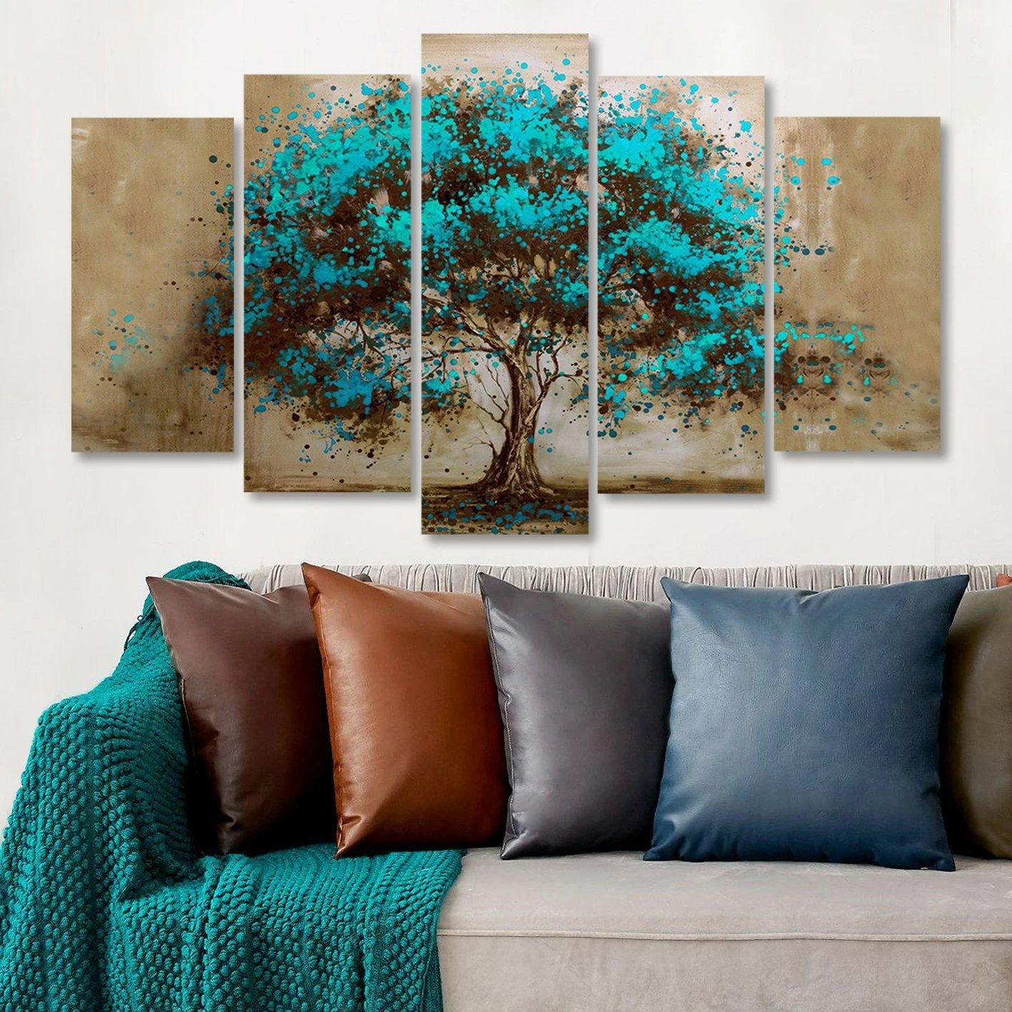 Pikturë dekorative në kanavacë, 5 pjesë, Wallity, 5KNV4586_60100, 100x60cm