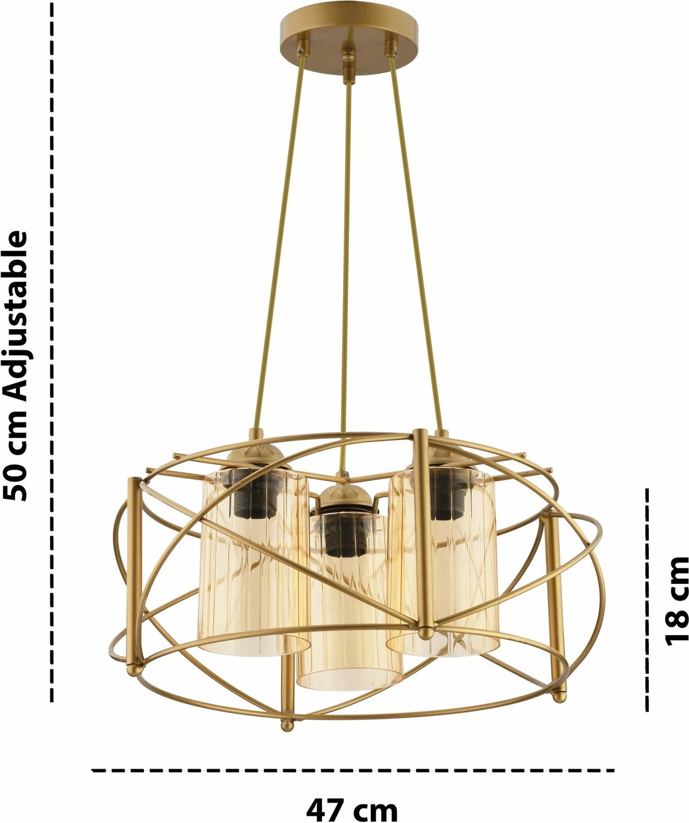 Llambë tavani Opviq, xham Dratkruh, ngjyrë ari, e verdhë