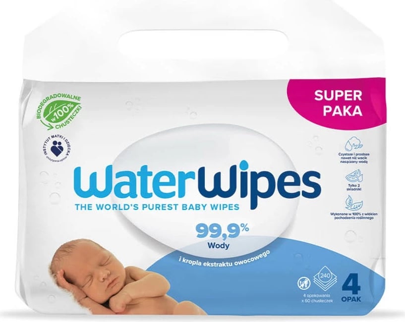 Peceta të lagura për fëmijë WaterWipes BIO 4x60 copë