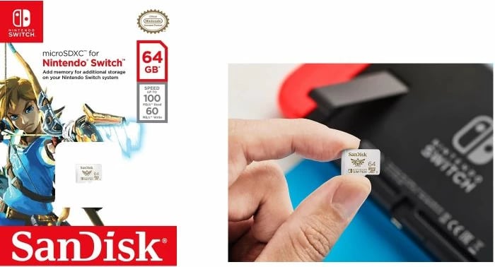 Kartelë memorje microSDXC SanDisk SDSQXAT-064G-GNCZN 64GB, deri 100MB/s lexim, 60MB/s shkrim, U3/C10/A1/UHS-I, për Nintendo Switch, bardhë