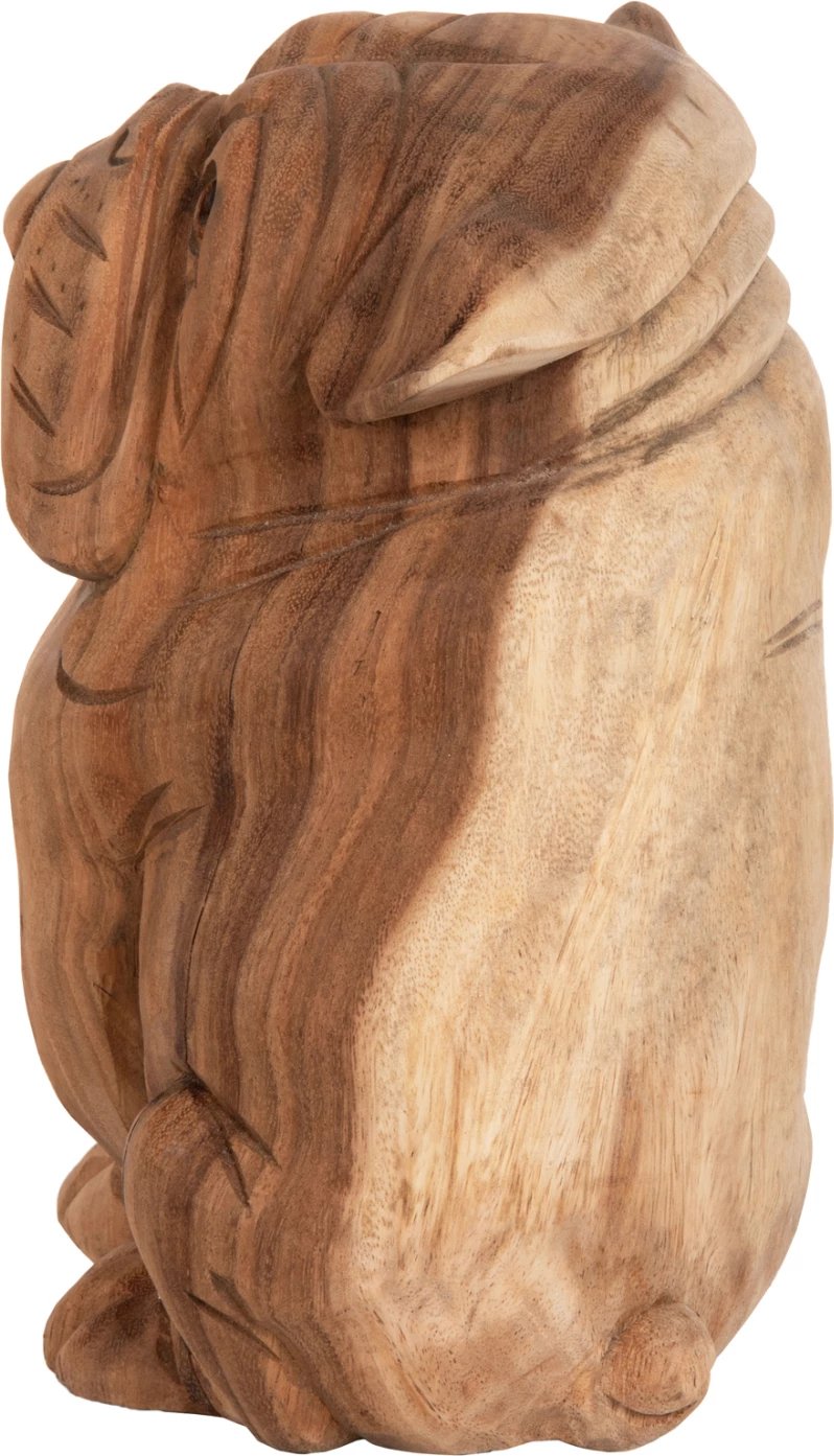 Dekor për dysheme, bulldog, dru suar, ngjyrë natyrale, FH7926, 20x17x30 cm
