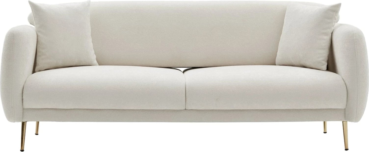 Divan-krevat treshe, ngjyrë krem, detaje ari, Simena