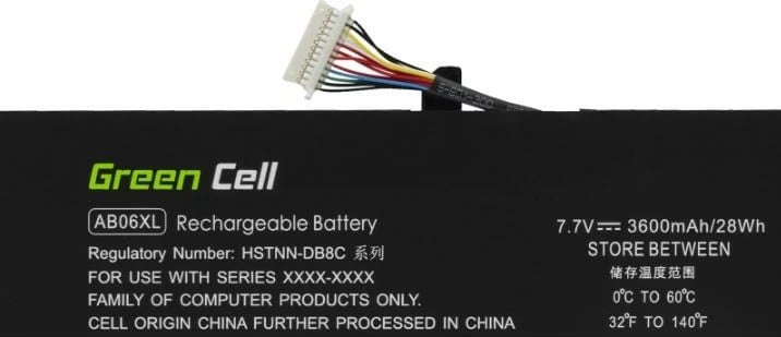 Bateri Green Cell HP182 për laptop HP Envy 13-AD, 3600mAh, 7.7V, e zezë