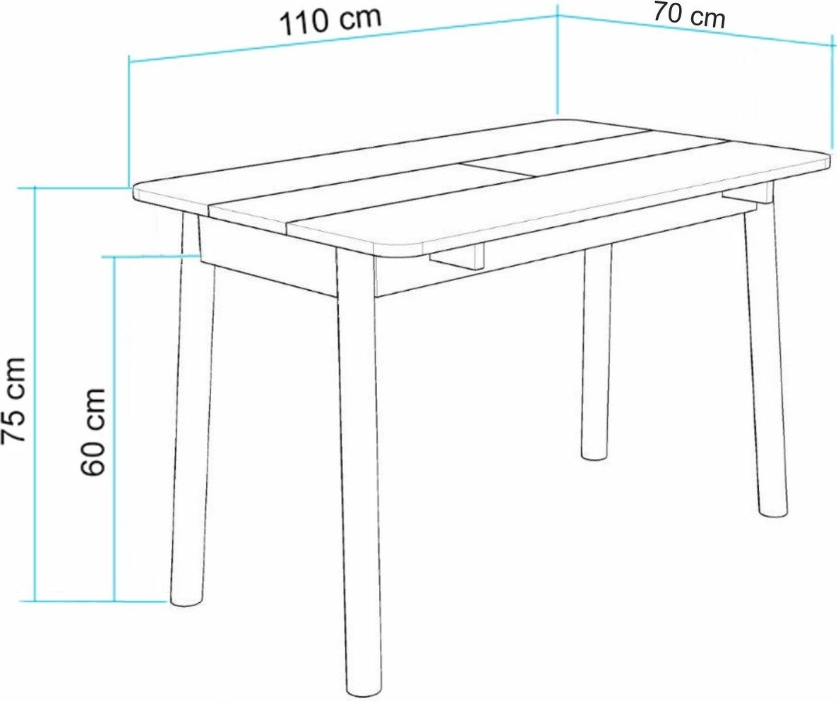 Tavolinë me karrige, zgjatshme, 6 copë, Skye Decor, Vina Mini 06 0900, ngjyrë lis dhe gur