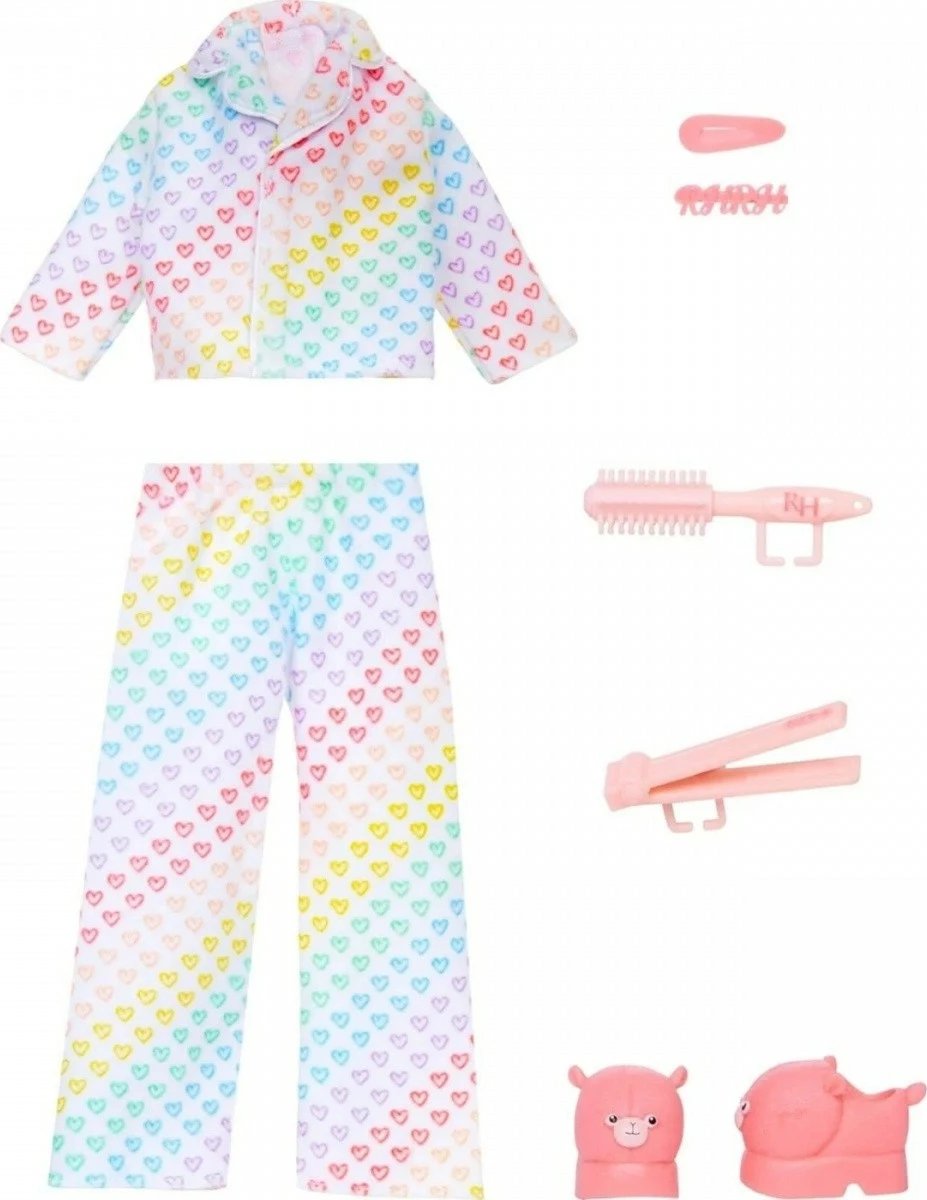 Set pizhamash për kukulla Rainbow High, aksesorë, multikolor