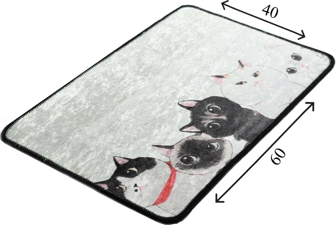 Tapet për banjo Mijölnir, Angry Cats Djt, shumëngjyrësh, 40x60cm