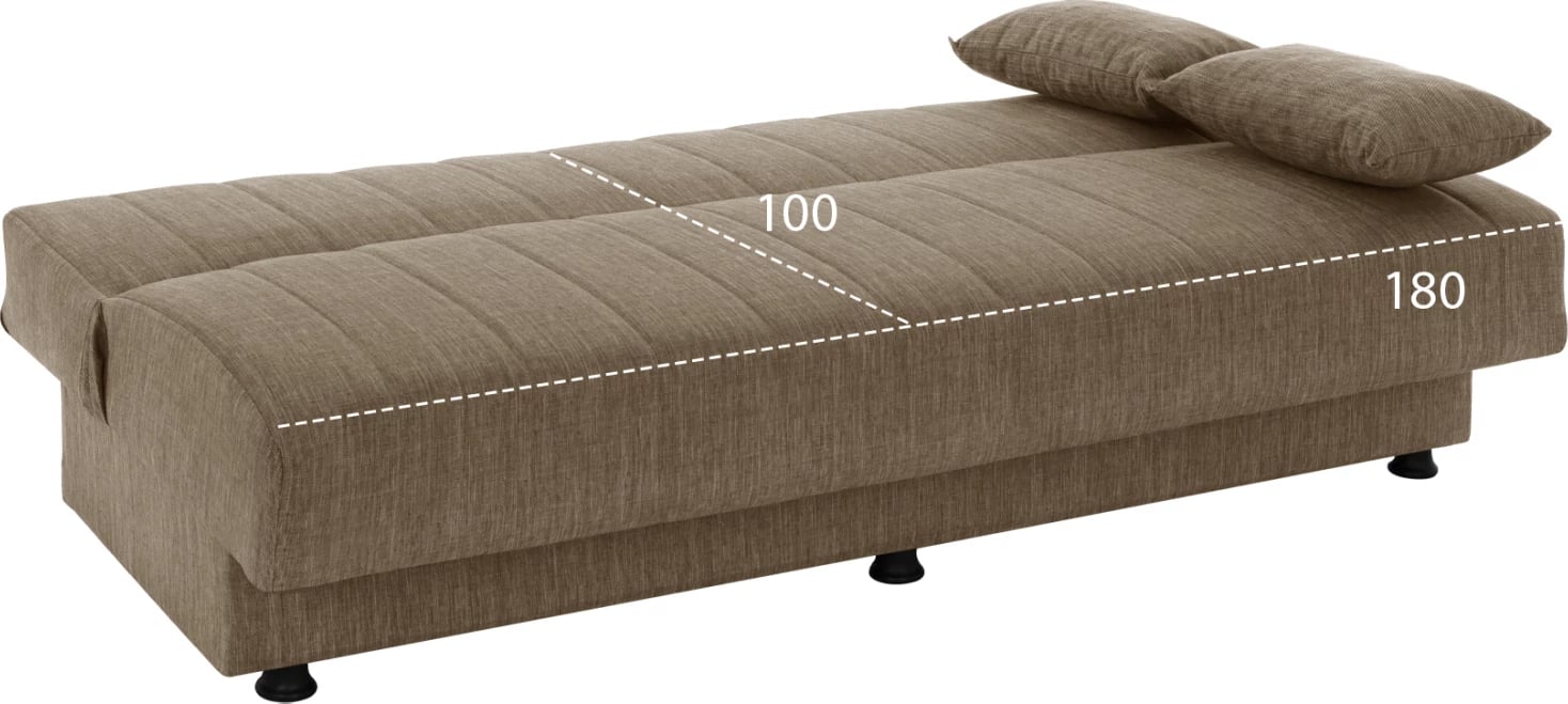 Divan shtrat tre-vendësh, pëlhurë kafe, FH3239.02