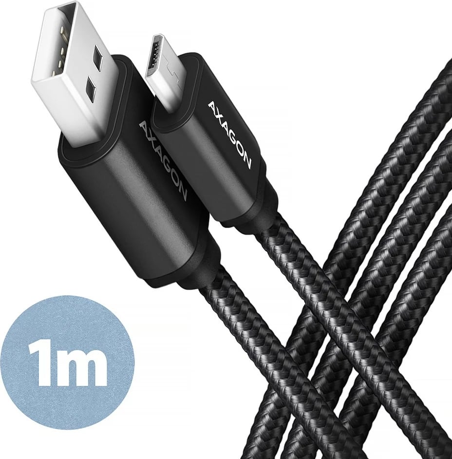 Kabllo Micro USB në USB-A AXAGON BUMM-AM10AB, 1m, i zi