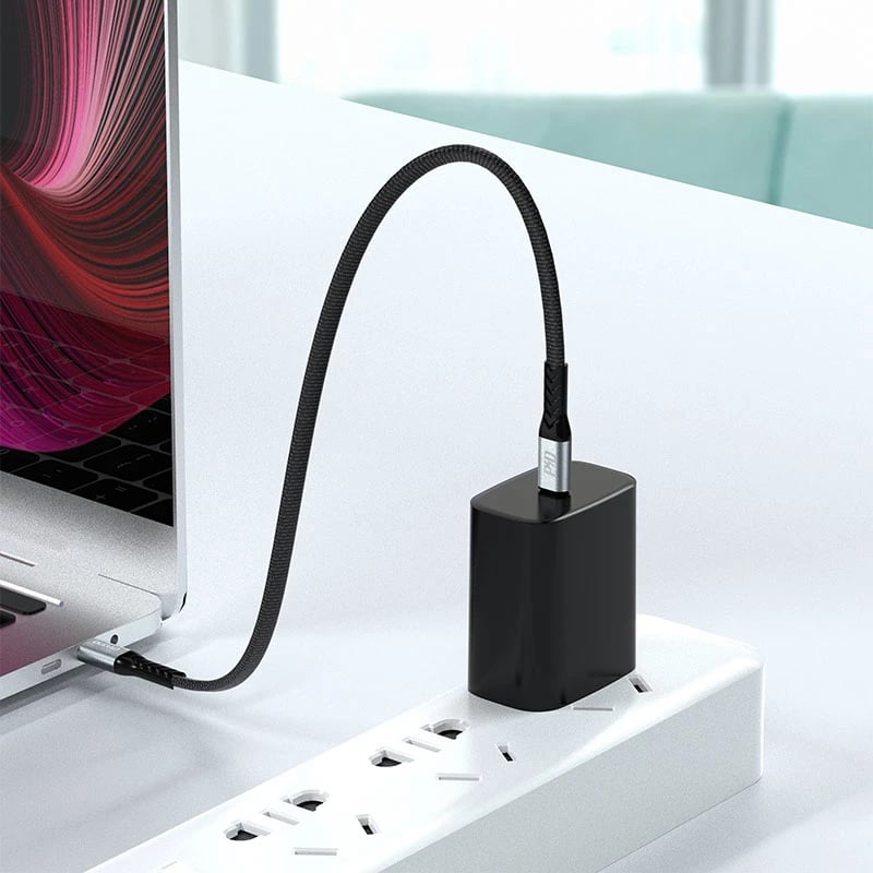 Kabllo USB-C në USB-C Dudao L10C, 0.23m, 100W, e zezë