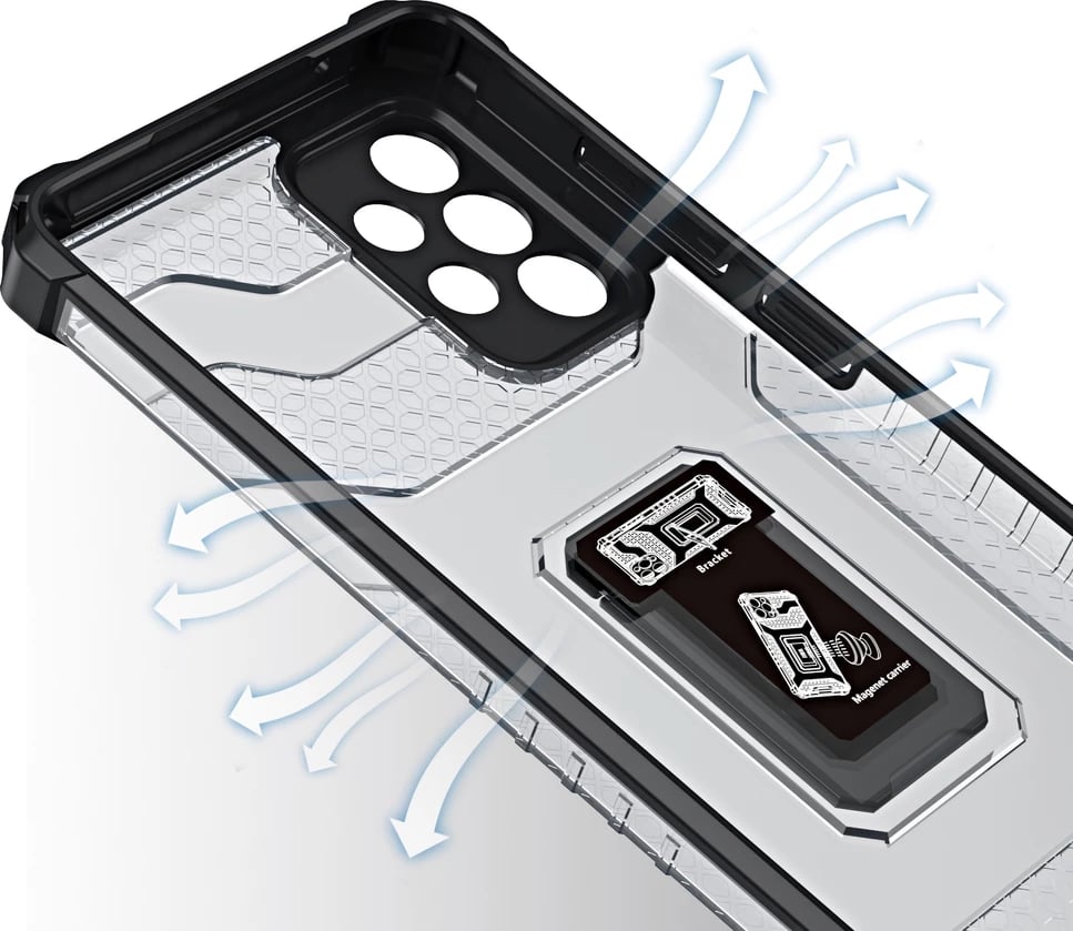 Mbështjellës Hurtel Crystal Ring Case për Samsung Galaxy A72 4G, me mbajtëse, Blu