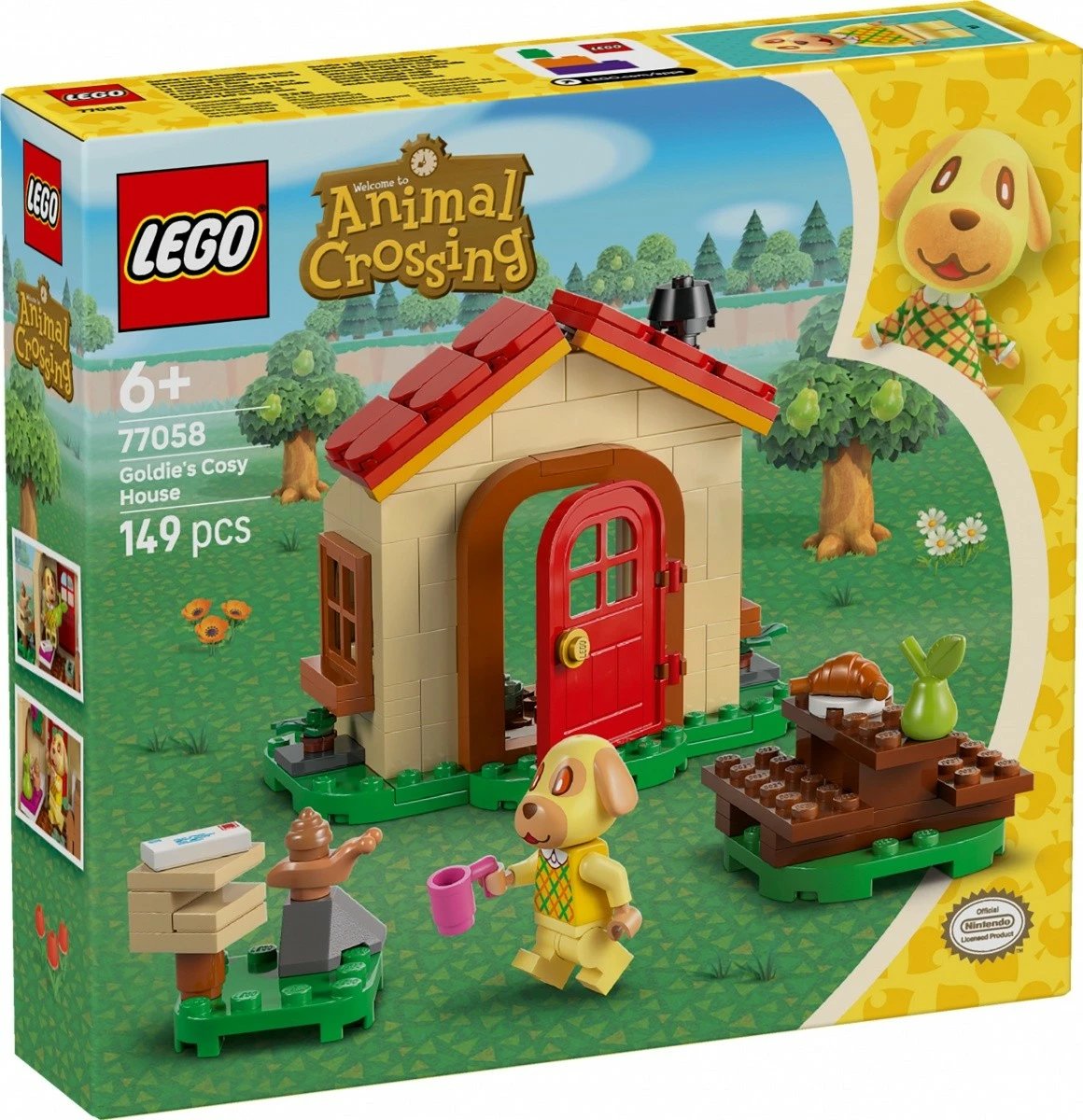 Set ndërtimi LEGO Animal Crossing Cozy Goldie House 77058, 149 pjesë