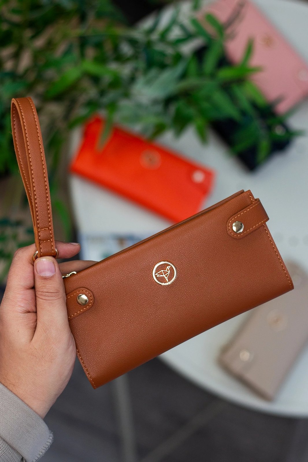Portofol për gra, Zoozie Bags, ngjyrë tan, Tiran