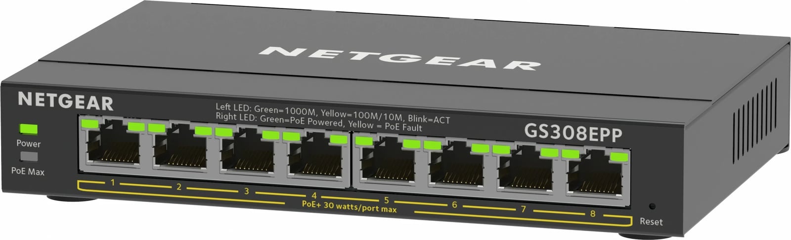 Switch NETGEAR 8-Port Gigabit Ethernet PoE+ GS308EPP, Managed, i zi