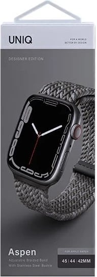 Rrip Uniq Aspen për Apple Watch 42/44/45mm, Gri