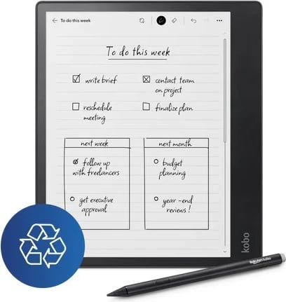 Lexuesi i librit elektronik Rakuten Kobo Elipsa 2E, me prekje, 32 GB Wi-Fi, i zi Lexuesi i librit elektronik Rakuten Kobo Elipsa 2E, me prekje, 32 GB Wi-Fi, i zi